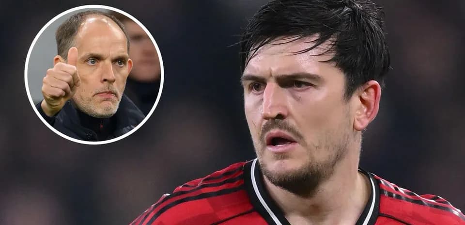 Harry Maguire in Manchester United jersey with coach