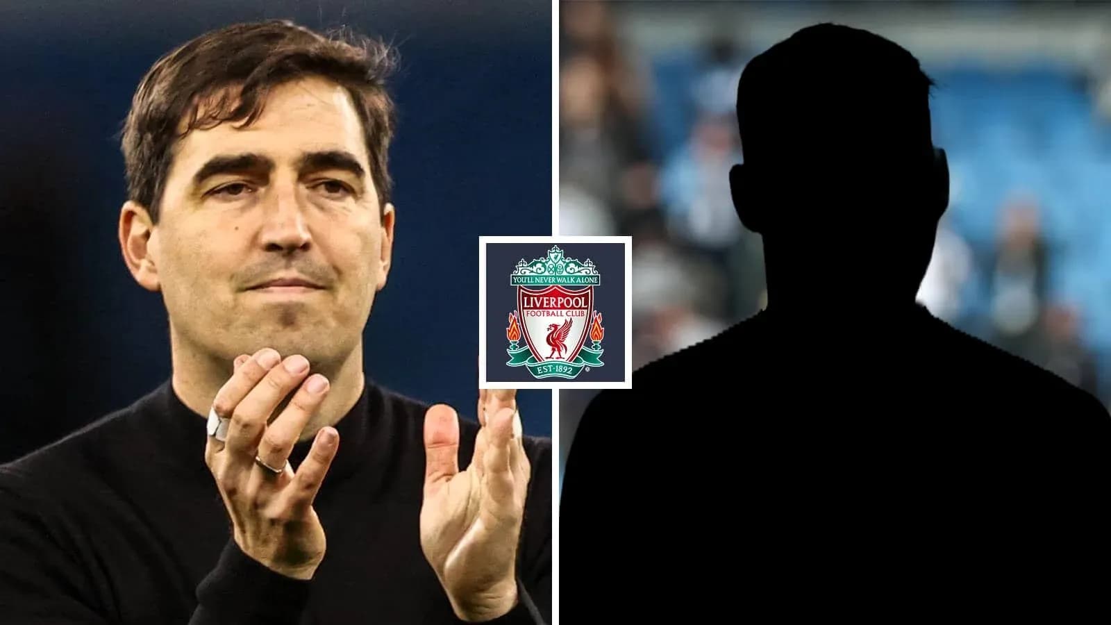 Entrenador aplaudiendo con escudo de Liverpool