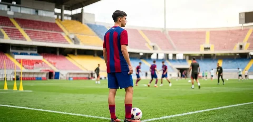 Jugador de fútbol en campo durante entrenamiento