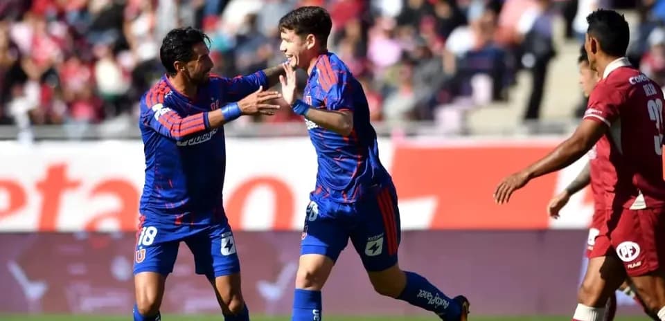 Celebración de jugadores de Universidad de Chile