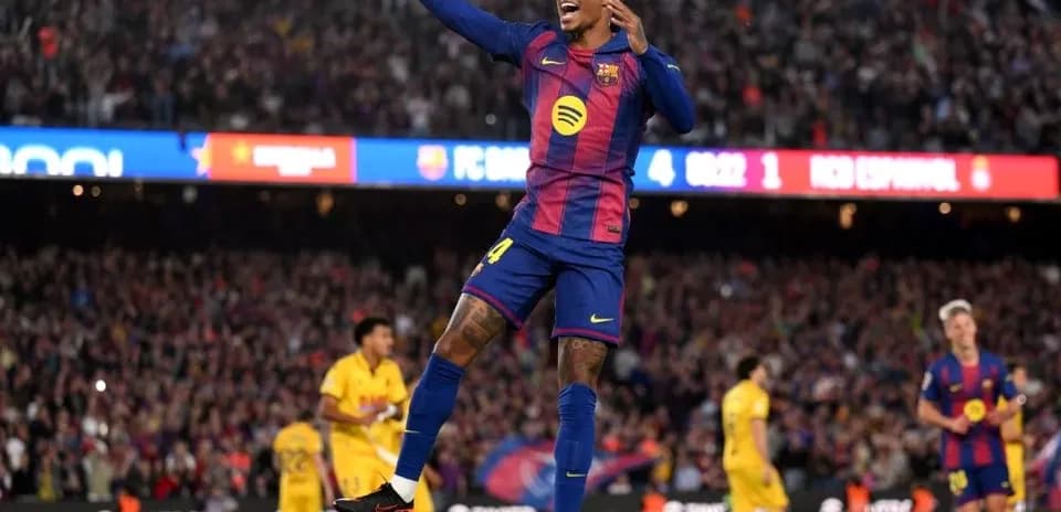 Jugador de Barcelona celebrando un gol en el Camp Nou
