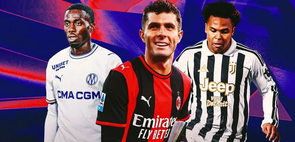 Jugadores de fútbol en camisetas de sus equipos