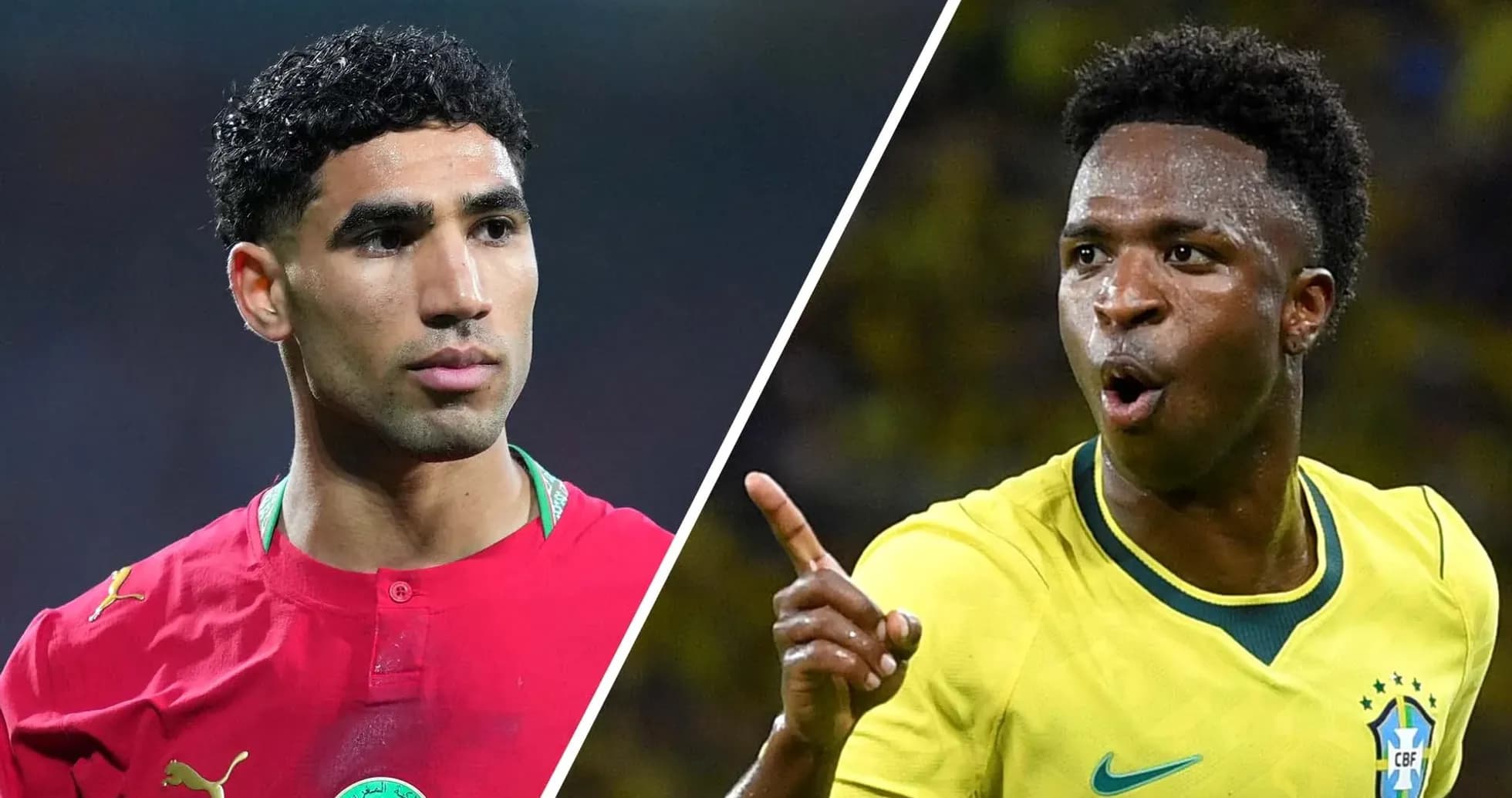 Achraf Hakimi y Vinícius Jr. en el partido