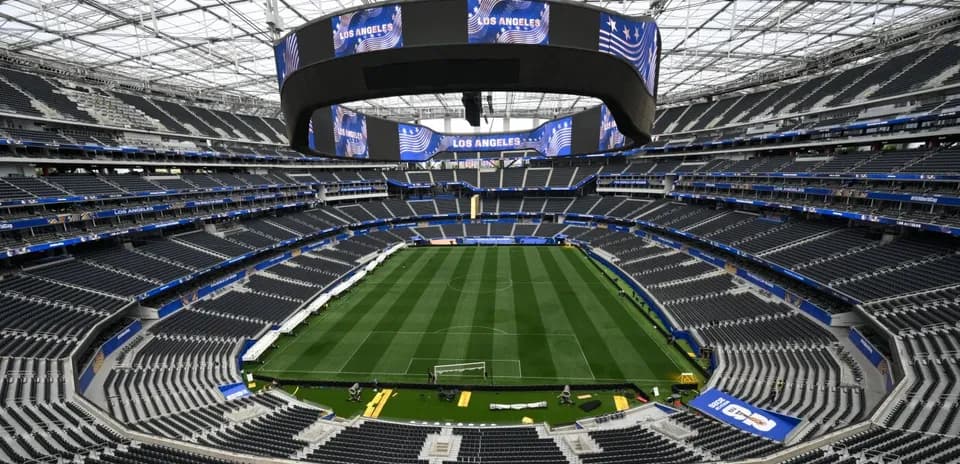Vista general del estadio SoFi en Los Ángeles