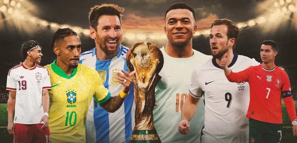 Jugadores destacados sosteniendo la Copa Mundial de la FIFA