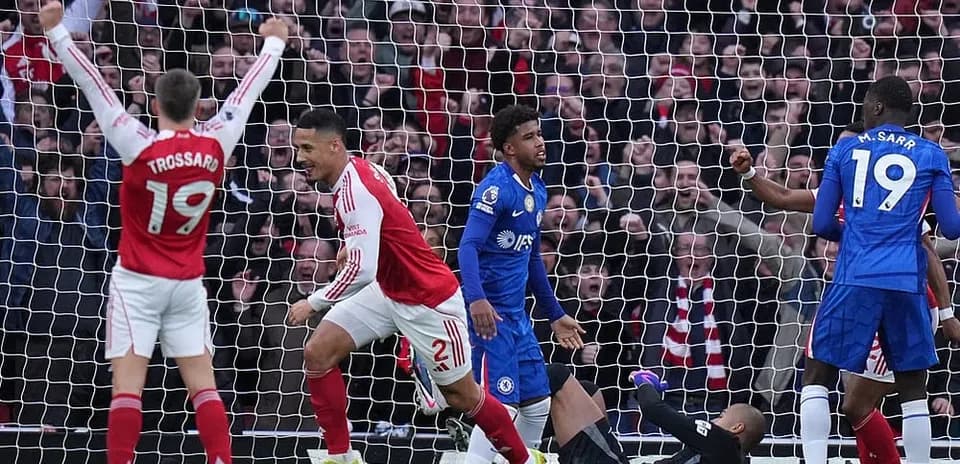 Celebración de jugadores de Arsenal tras un gol