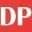 Logo con las letras D y P en fondo rojo