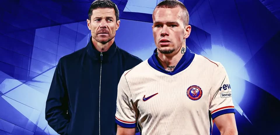 Entrenador y jugador en fondo azul gráfico