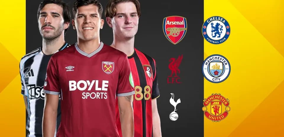 Jugadores de fútbol con camisetas de equipos famosos