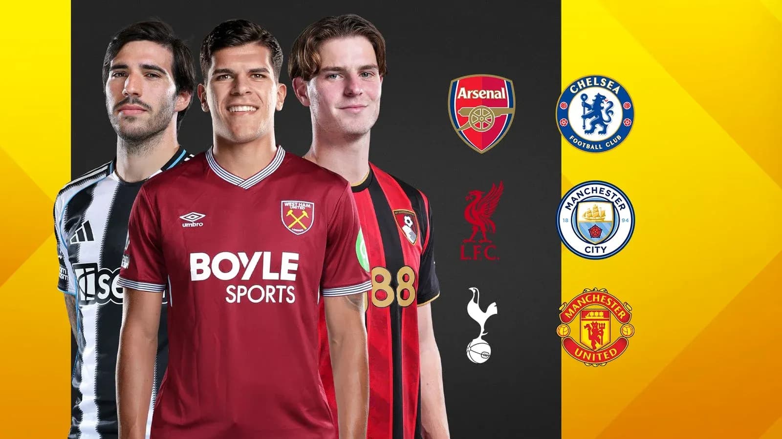 Jugadores de fútbol con camisetas de equipos famosos