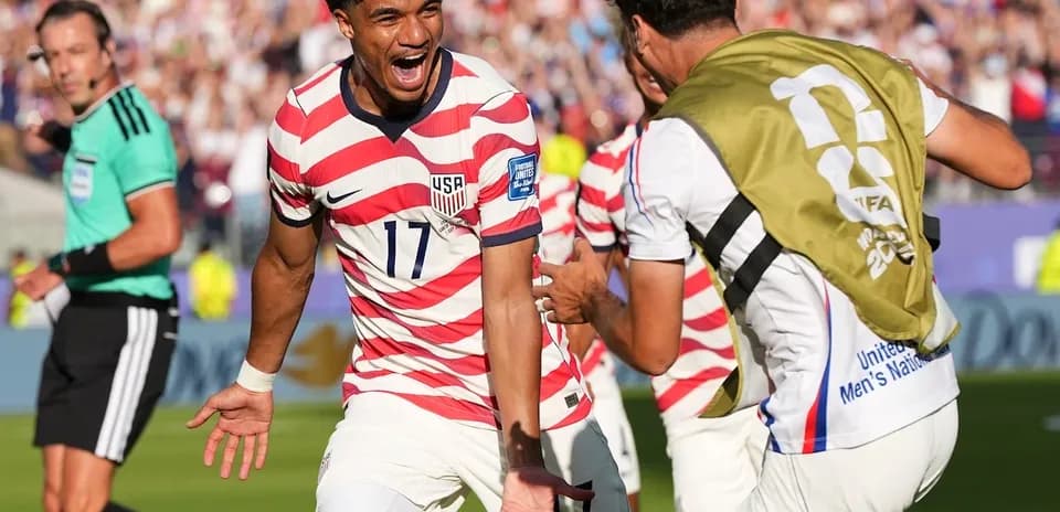 Celebración de jugadores de Estados Unidos en el Mundial