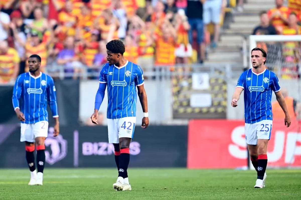 Jugadores del Rangers durante el partido