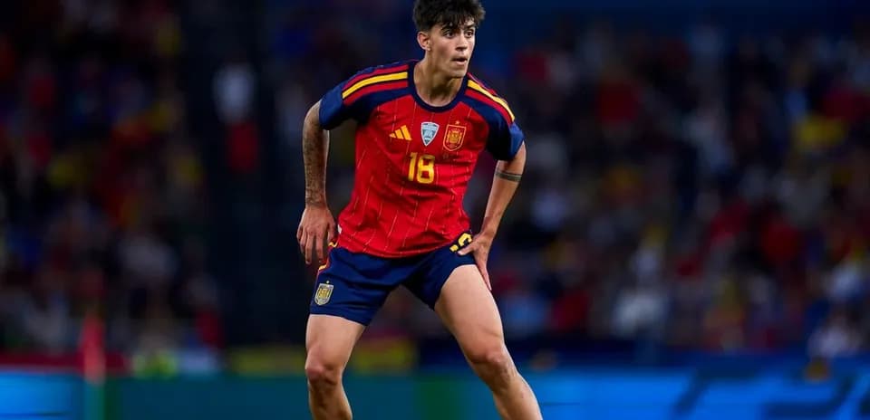 Jugador de España en acción durante el partido