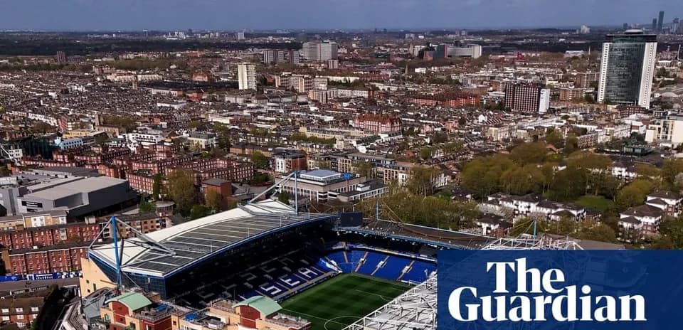 Vista aérea del estadio Stamford Bridge y la ciudad