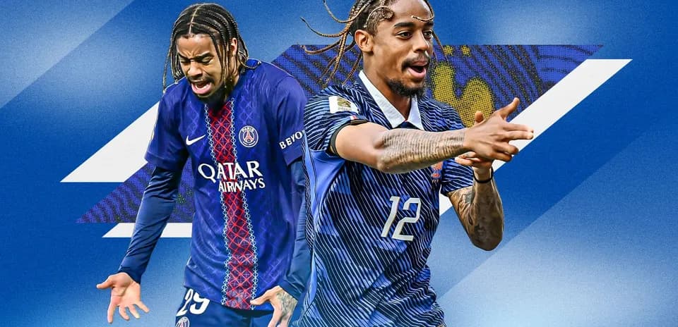 Jugador de PSG y selección señalando en acción
