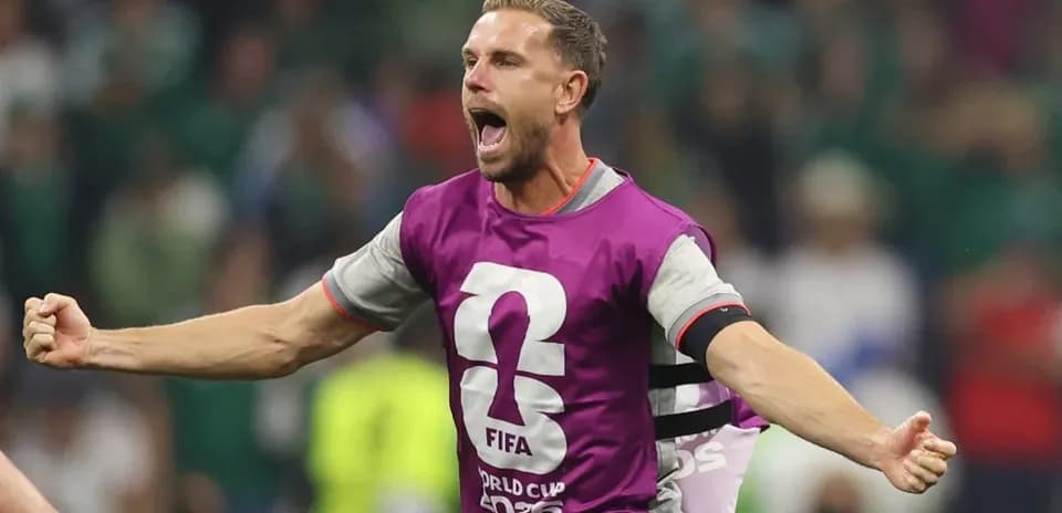Jugador celebrando en partido de la Copa Mundial