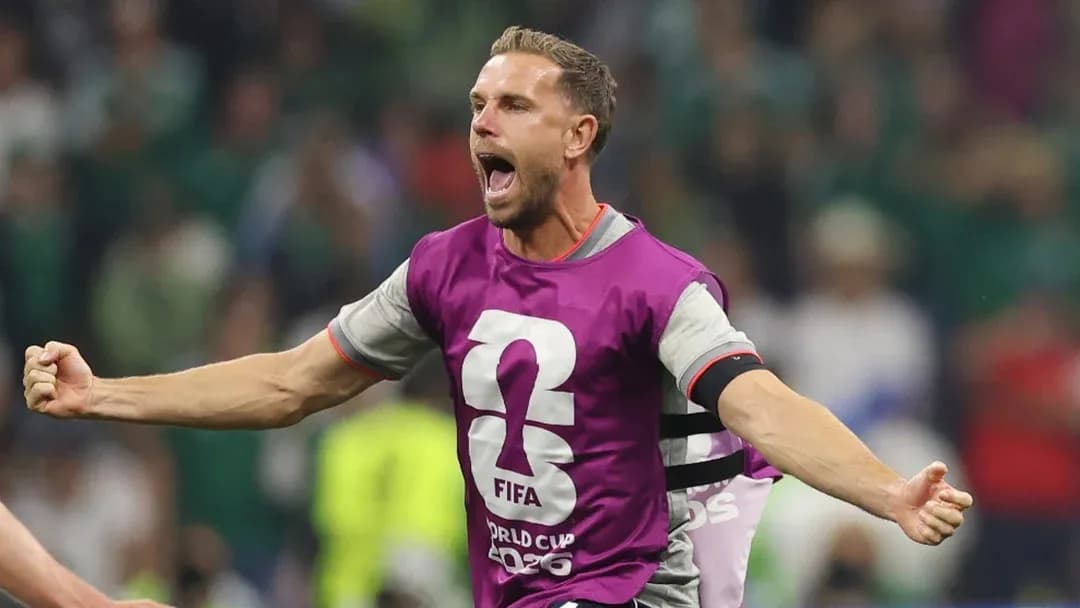Jugador celebrando en partido de la Copa Mundial