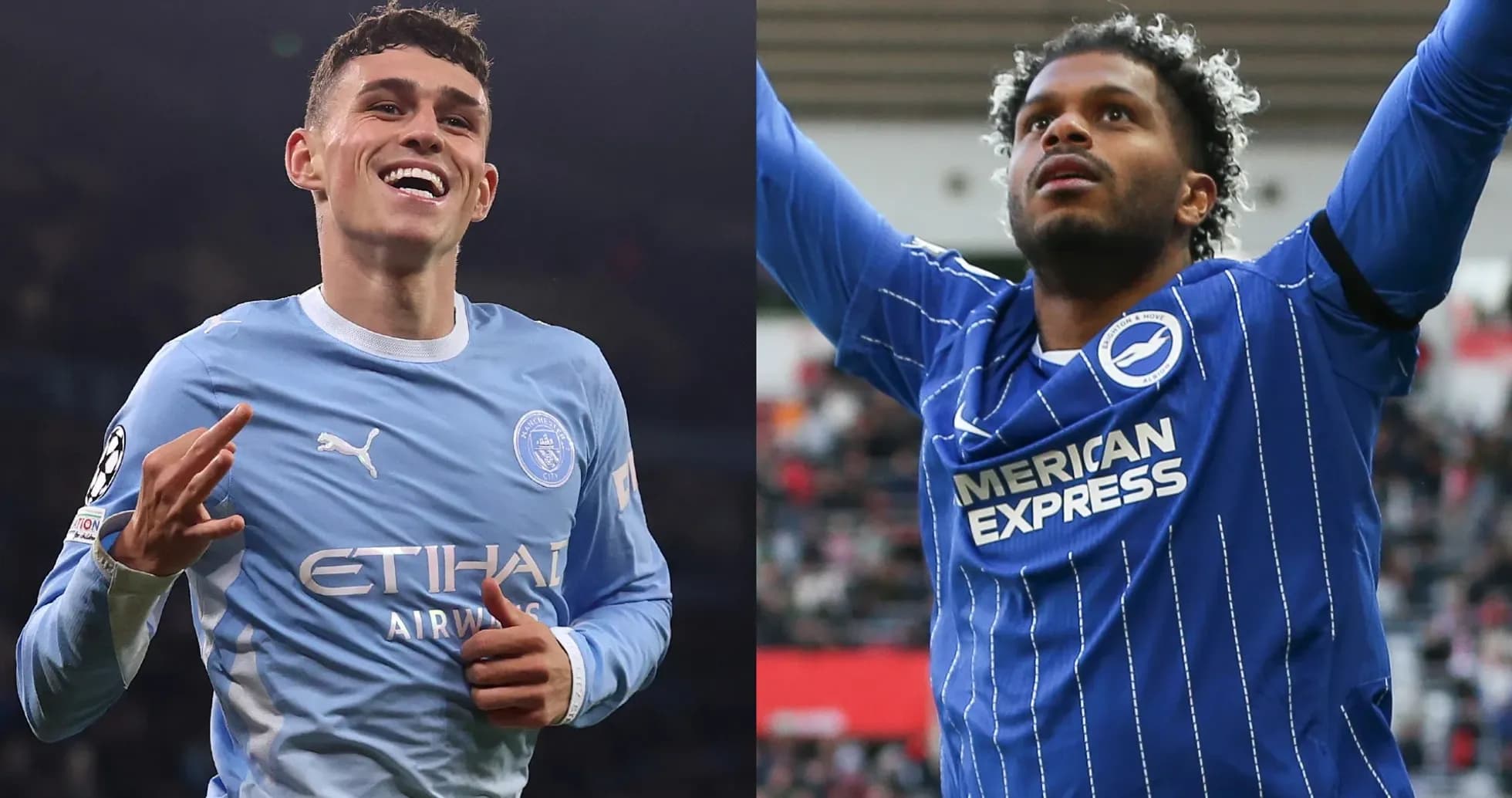 Jugadores de Manchester City y Brighton sonriendo