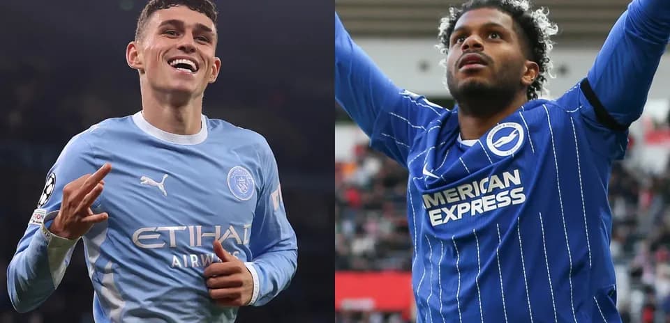 Jugadores de Manchester City y Brighton sonriendo