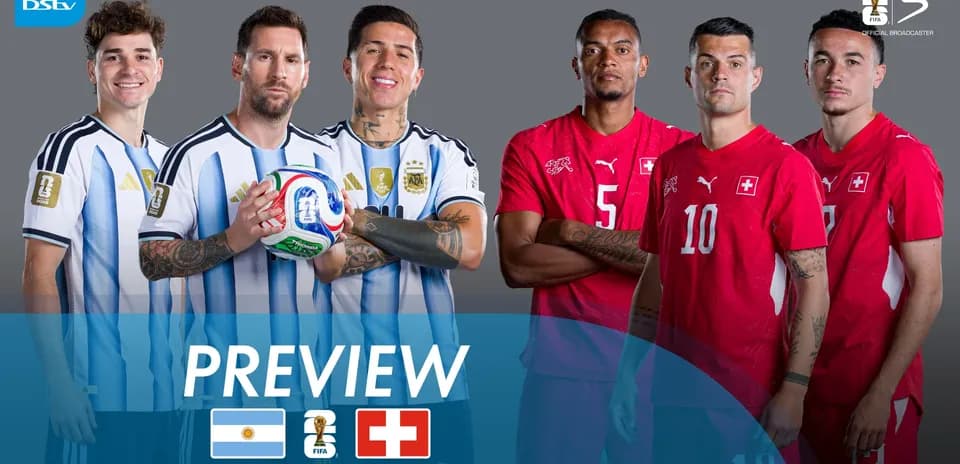 Jugadores de Argentina y Suiza en la previa de cuartos