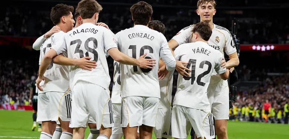 Celebración de jugadores de Real Madrid
