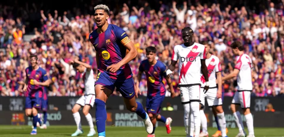 Gol de un jugador del Barcelona contra Rayo Vallecano