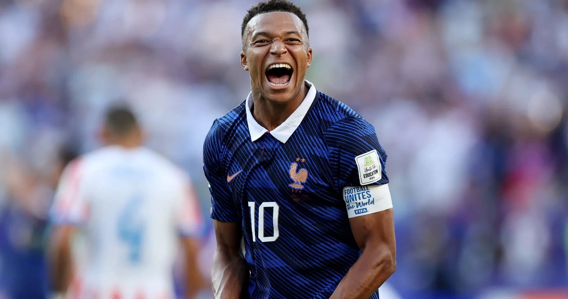 Jugador de Francia celebrando durante un partido