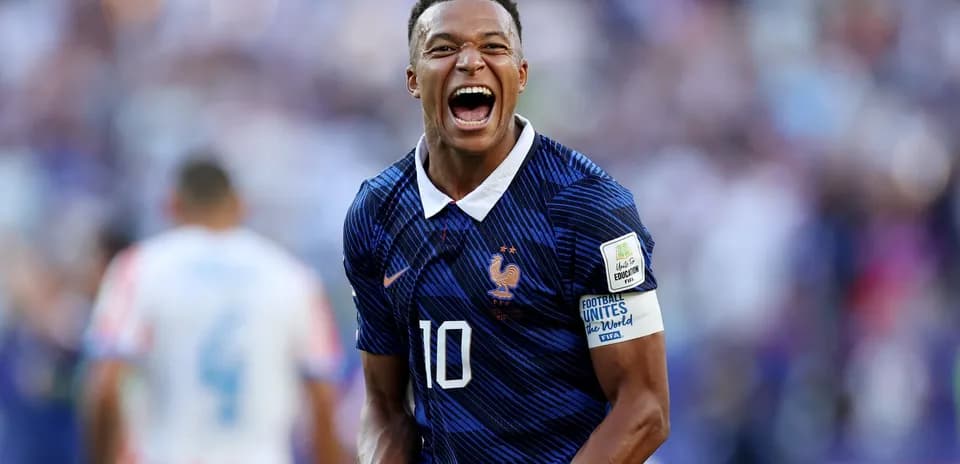 Jugador de Francia celebrando durante un partido