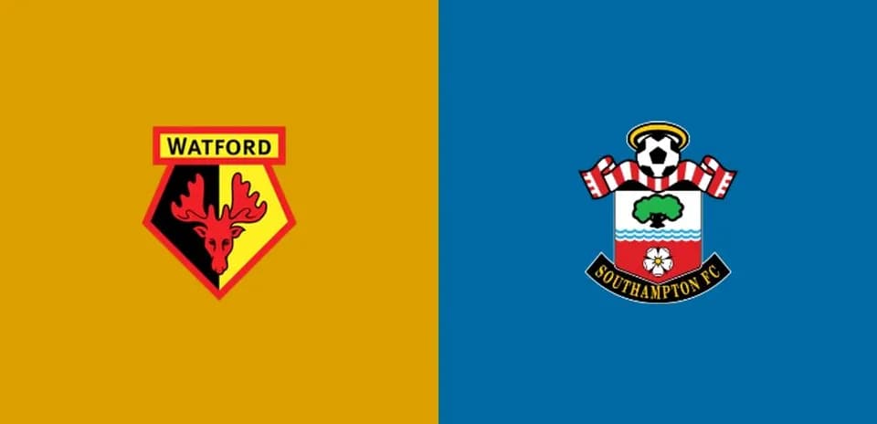 Logos de Watford y Southampton en fondo colorido