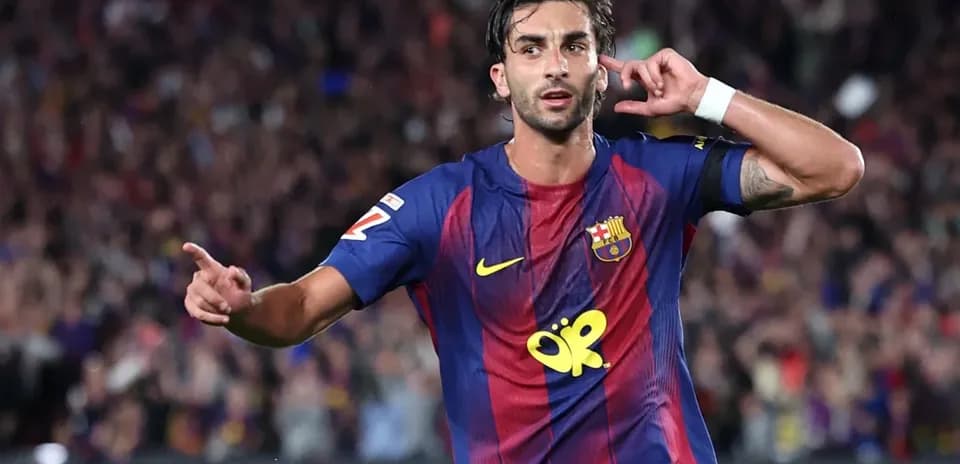 Jugador del Barcelona celebrando un gol en el estadio
