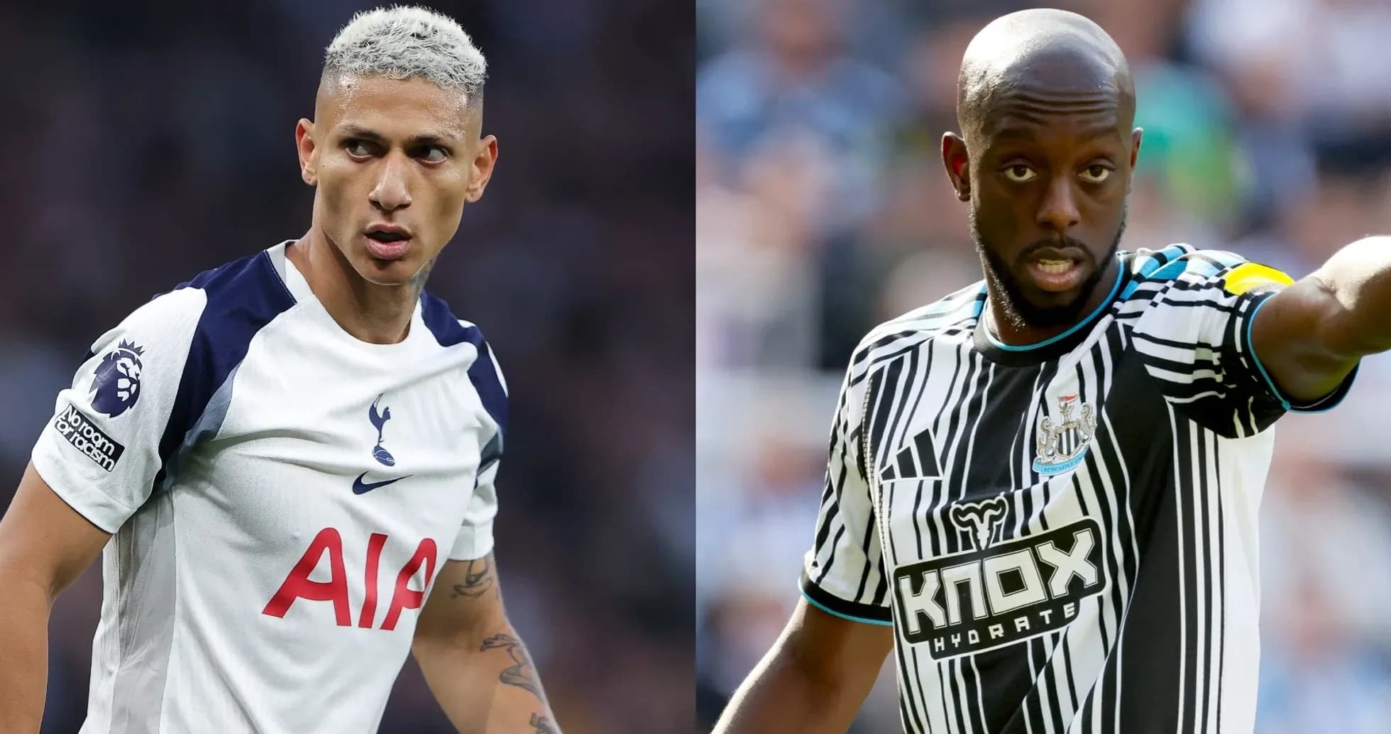 Richarlison y jugador de Newcastle en acción