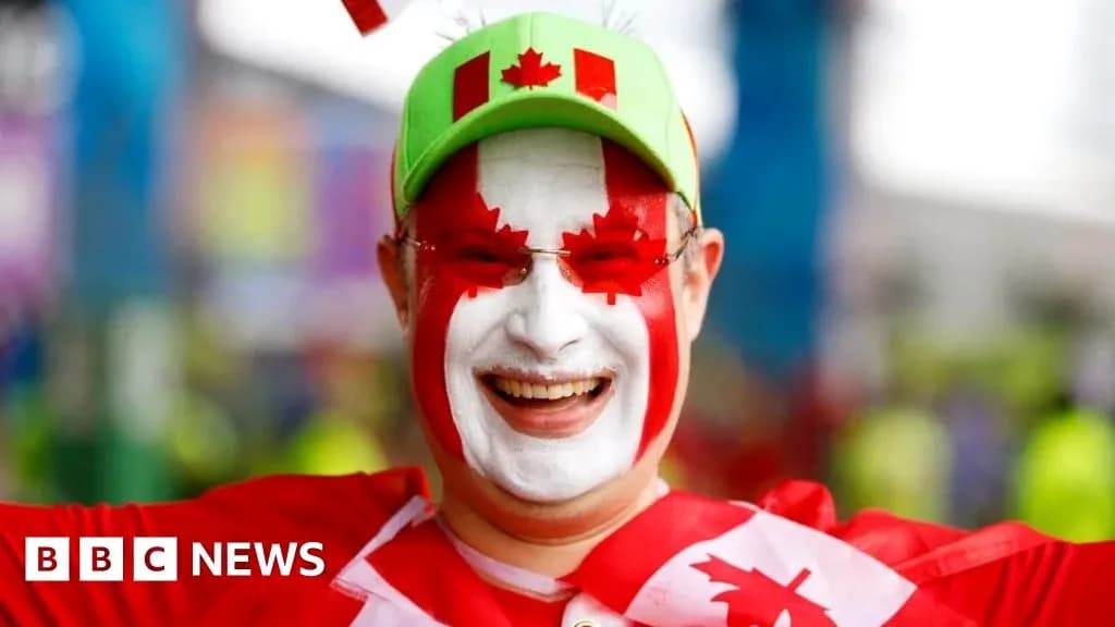 Afanoso con cara pintada y gorra de Canadá