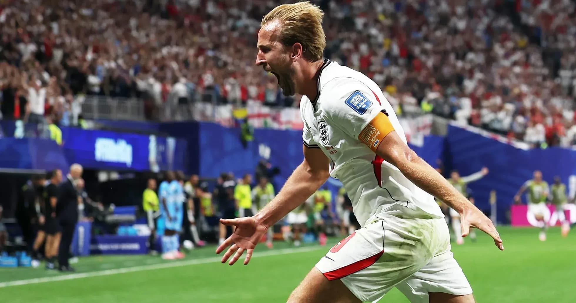 Harry Kane celebrando un gol para Inglaterra