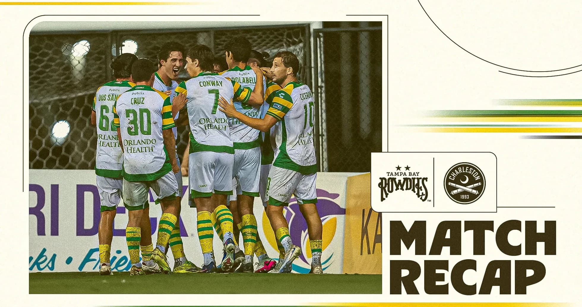 Jugadores de Tampa Bay Rowdies celebrando un gol