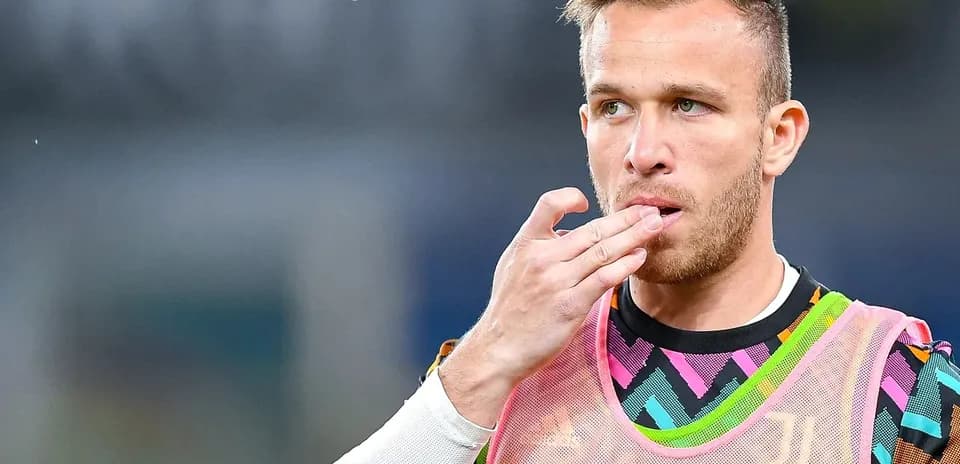 Jugador de la Juventus en el calentamiento previo