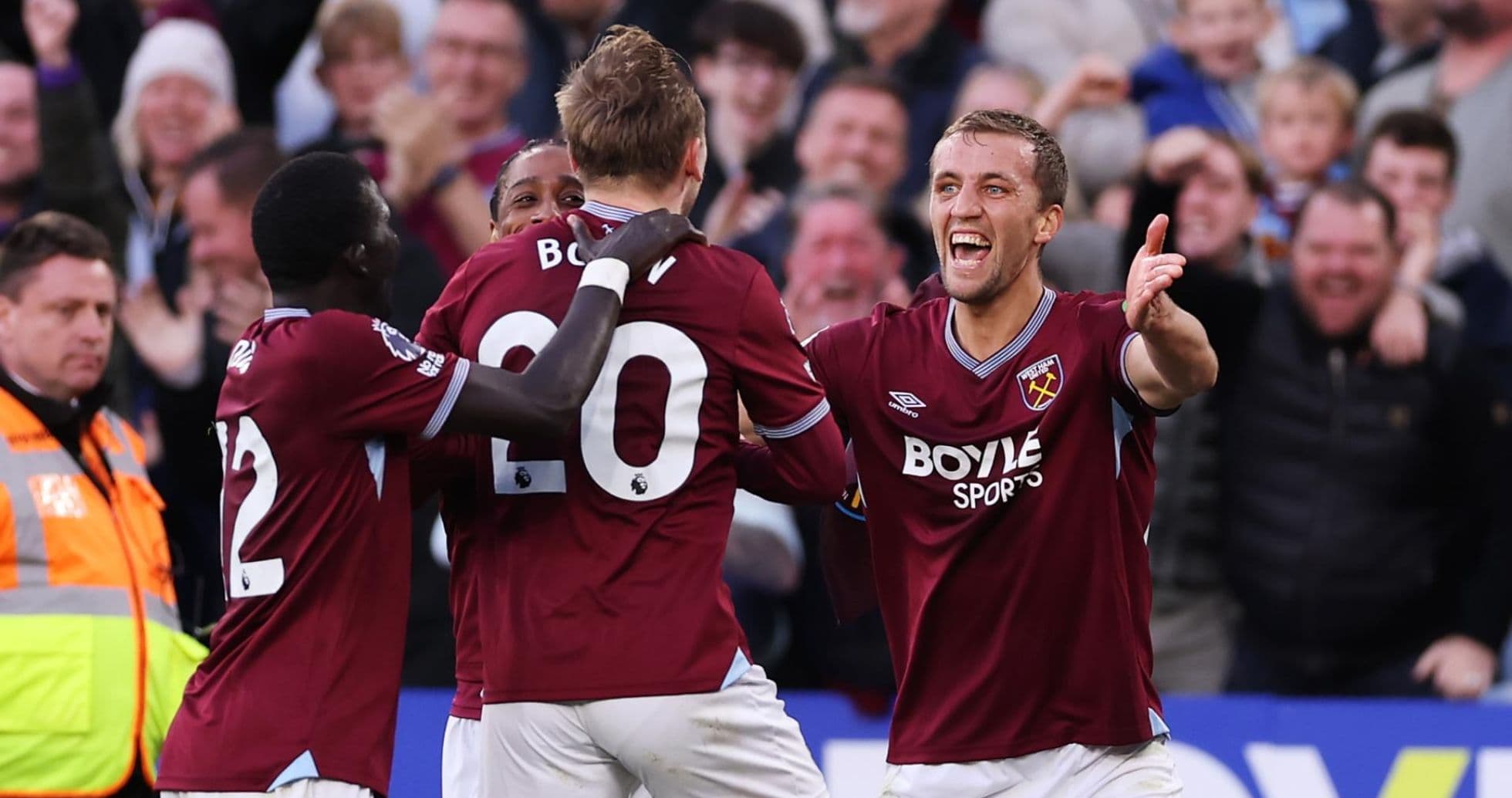 Jugadores de West Ham celebrando un gol