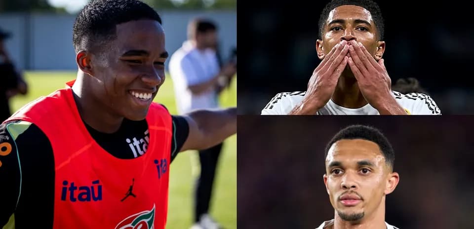 Tres jugadores de fútbol en diferentes momentos