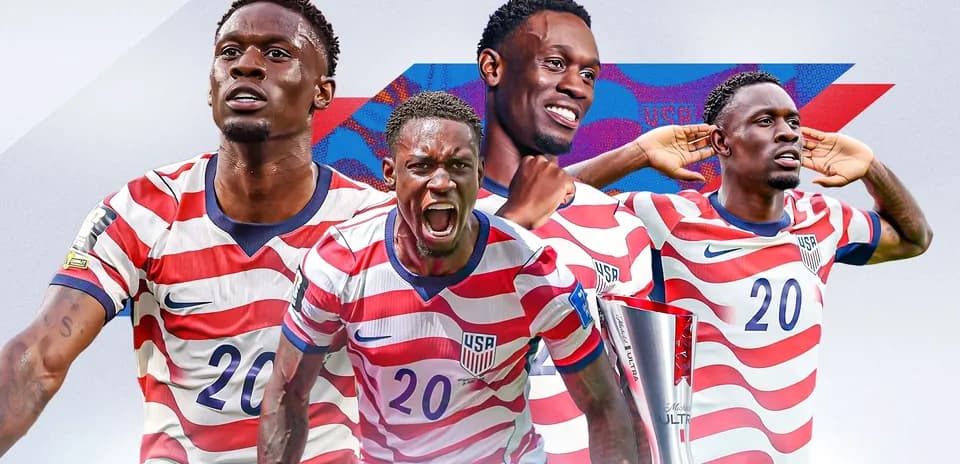 Jugador de Estados Unidos en varias poses celebrando