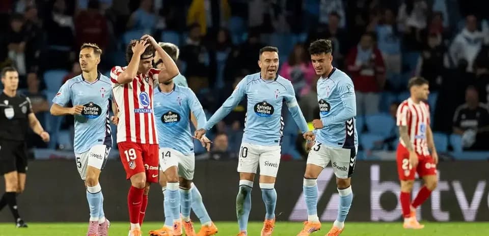 Jugadores de Celta Vigo celebrando un gol