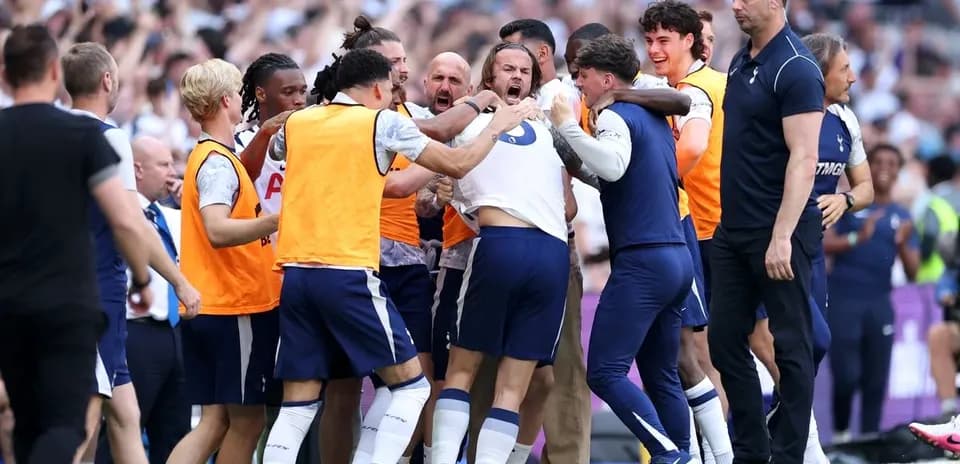 Celebración de los jugadores del Tottenham