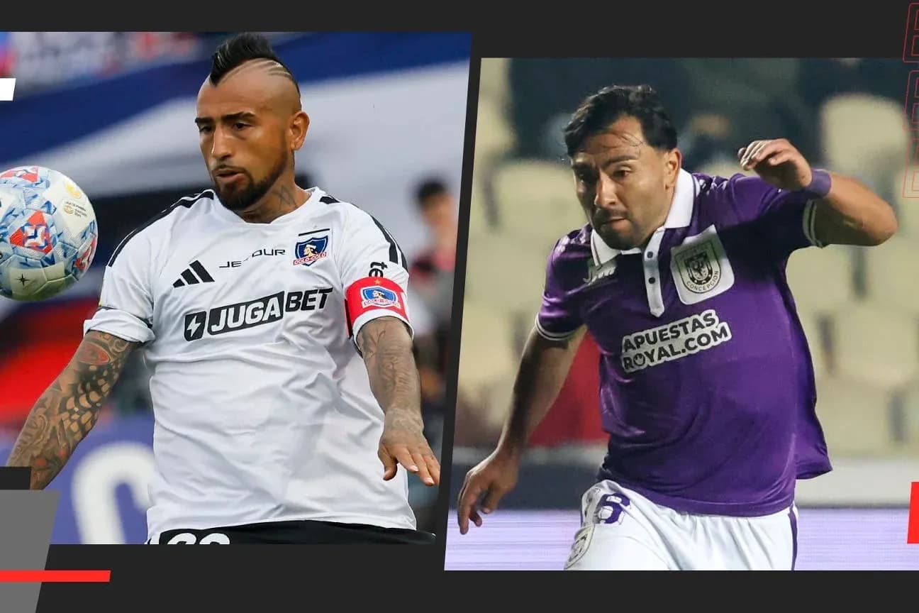 Jugadores de Colo Colo y Concepción en acción