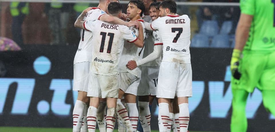 Celebración del gol del AC Milan en partido