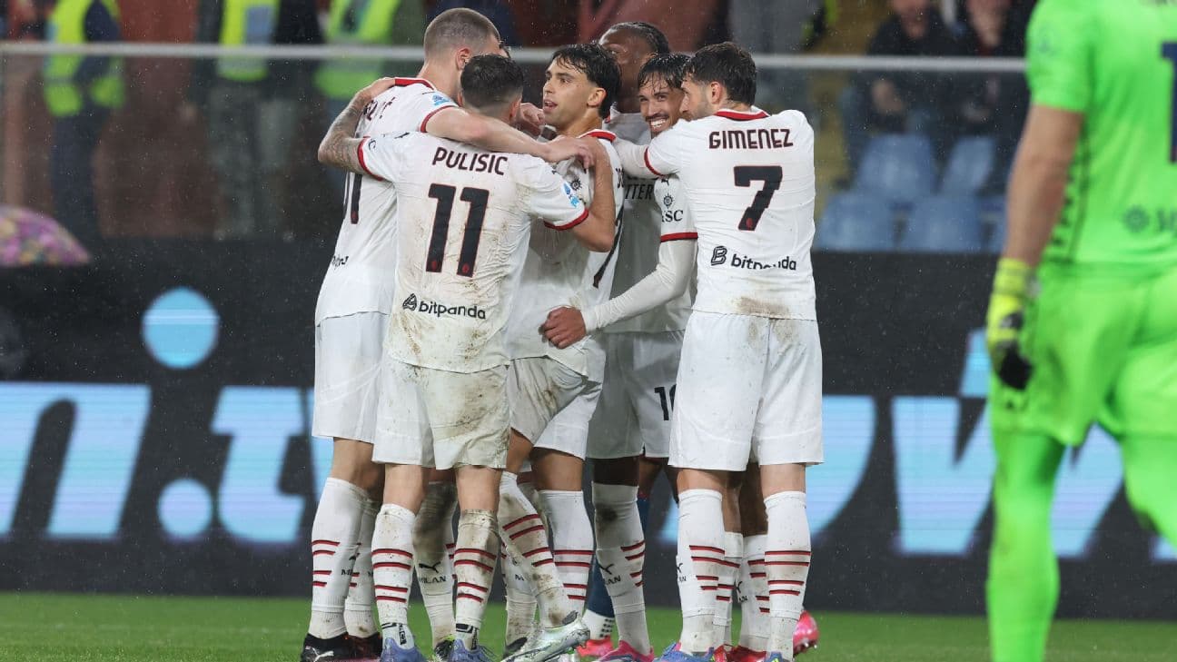 Celebración del gol del AC Milan en partido