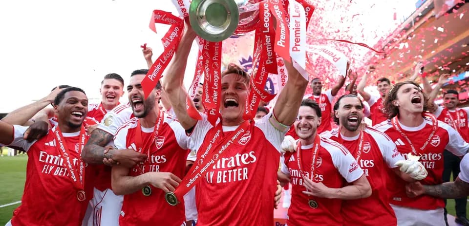 Jugadores del Arsenal celebrando el título de Premier League