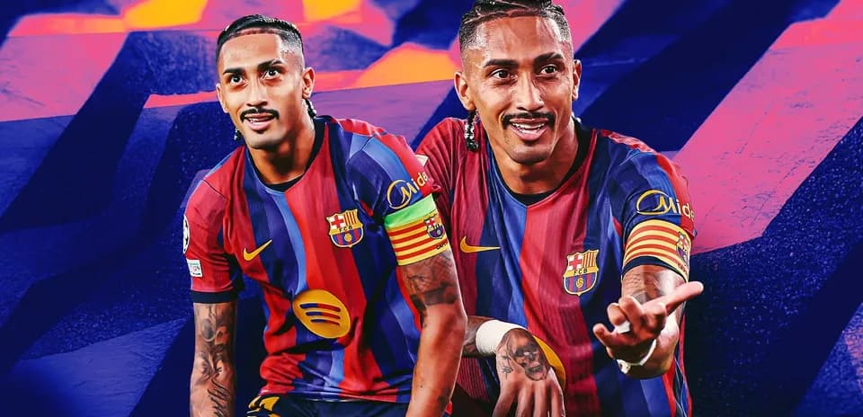Jugador de FC Barcelona posando en uniforme