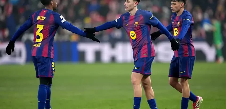 Jugadores del FC Barcelona celebrando un buen momento