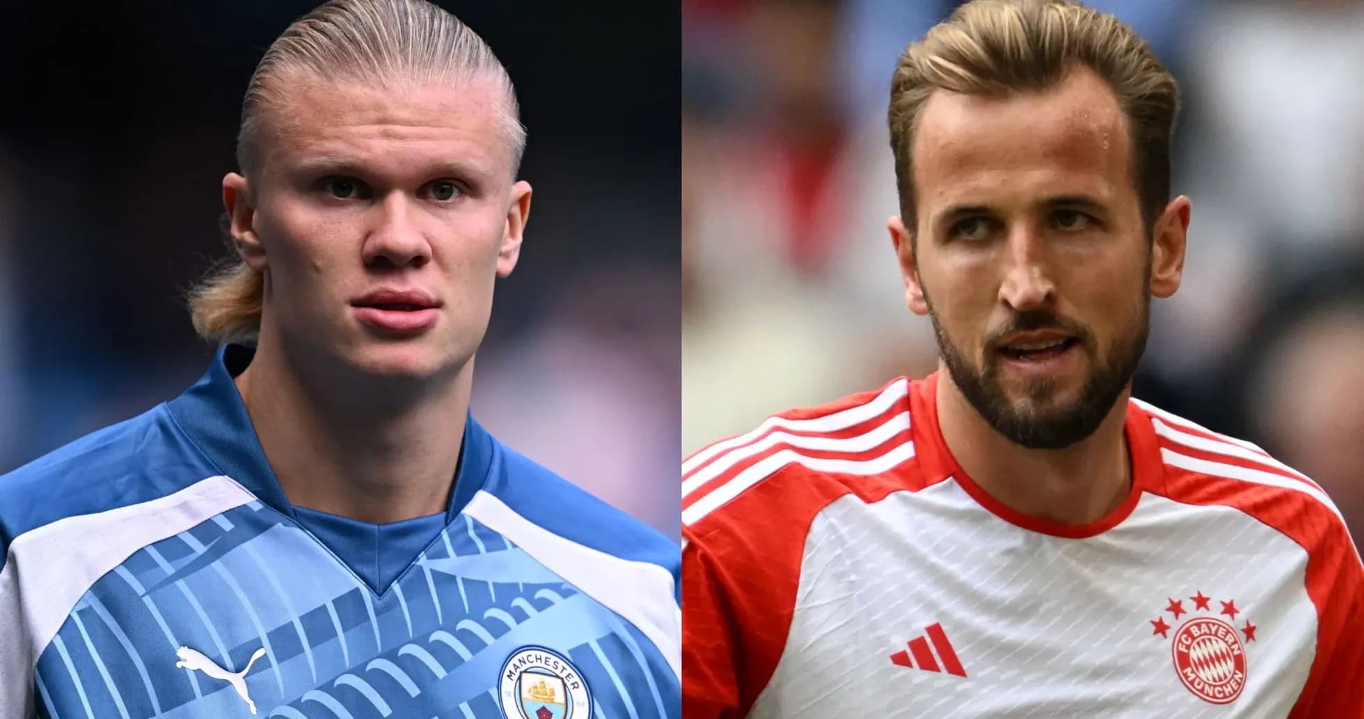 Erling Haaland y Harry Kane en sus camisetas de club