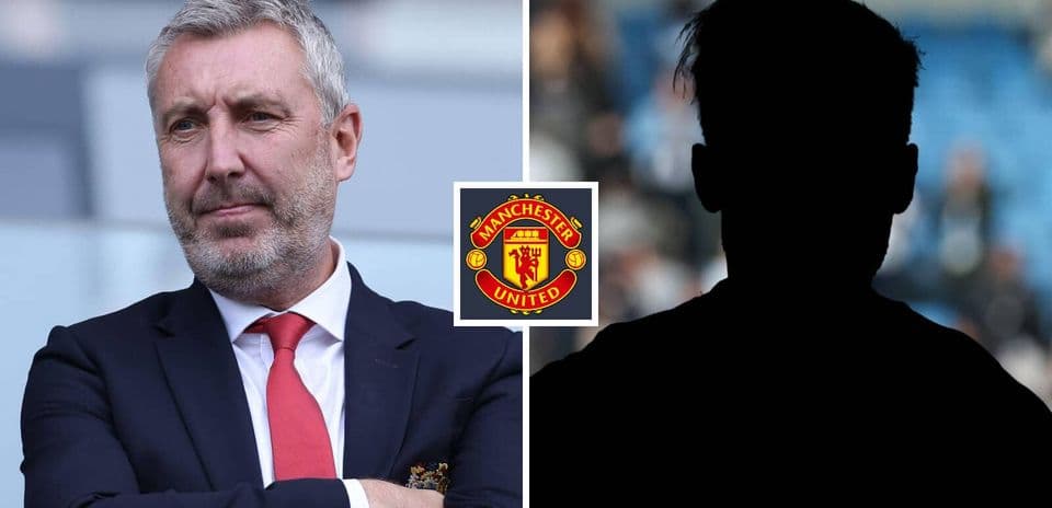 Entrenador de Manchester United con silueta de jugador