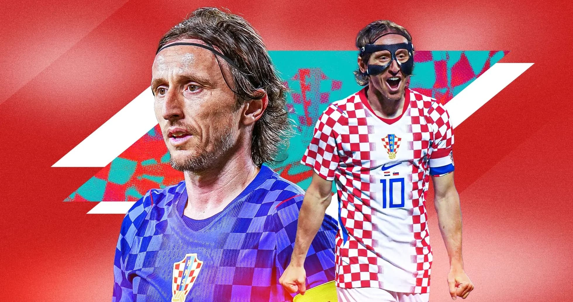 Luka Modrić en camiseta de Croacia, celebrando un gol