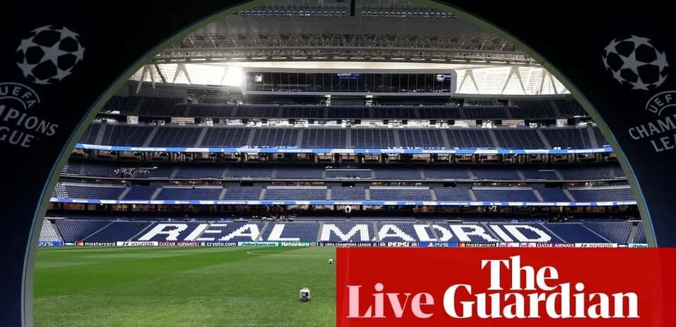 Estadio con el nombre 'REAL MADRID' visible